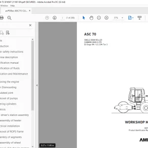 Ammann ASC 70 Single Drum Workshop Manual 3016547 PDF