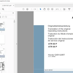 Ammann ATR 60 P ATR 68 P Honda GXR120RT Operating Manual PDF