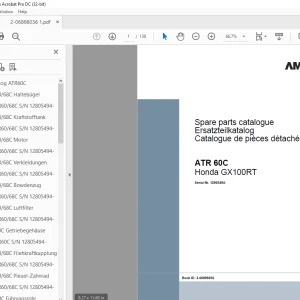 Ammann ATR 60C Honda GX100RT Parts Manual 12805494 PDF