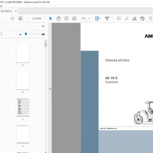 Ammann AV 70 X Kloubový tandemový válec Dílenská prírucka 4062141 PDF