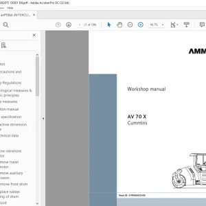 Ammann AV 70 X Tandem Roller Workshop Manual SN 4062066 PDF