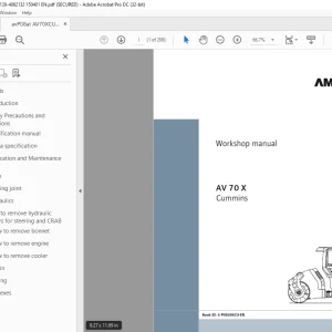 Ammann AV 70 X Tandem Roller Workshop Manual SN 4062129 PDF