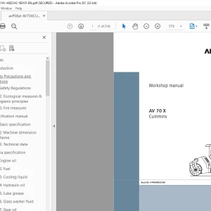 Ammann AV 70 X Tandem Roller Workshop Manual SN 4062141 PDF