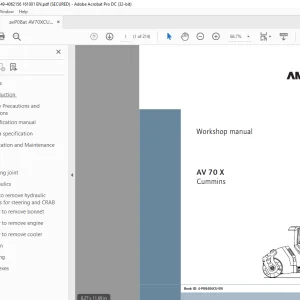 Ammann AV 70 X Tandem Roller Workshop Manual SN 4062149 PDF
