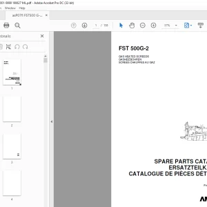 Ammann FST 500G-2 GAS HEATED SCREEDS Parts Catalogue Manual SN 0001