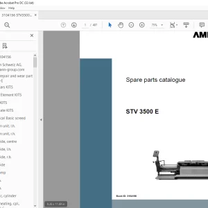 Ammann STV 3500 E sn 3104156 - AFT 400-3 sn AN3034627 Parts Manual PDF