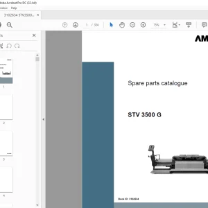 Ammann STV 3500G sn 3102634 - AFT400-2 sn JG002642 Parts Manual PDF