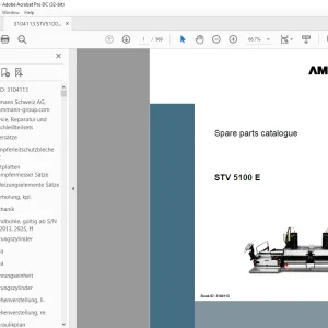 Ammann STV 5100 E Parts Manual 3104113 PDF