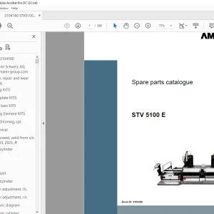 Ammann STV 5100 E Parts Manual 3104160 PDF