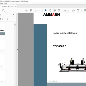 Ammann STV 6000 E Parts Manual 3103351 PDF