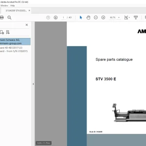 Ammann STV3500E sn 3104059 - AFW400-3 sn CN3026819 Parts Manual PDF