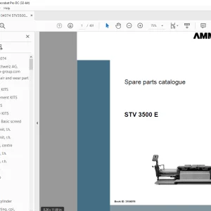 Ammann STV3500E sn 3104074 - AFW400-3 sn KN3026820 Parts Catalogue Manual