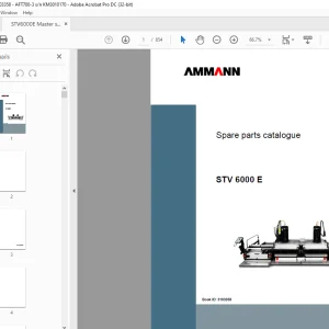 Ammann STV6000E Master sn 3103358 - AFT700-3 sn KM3010170 Parts Manual