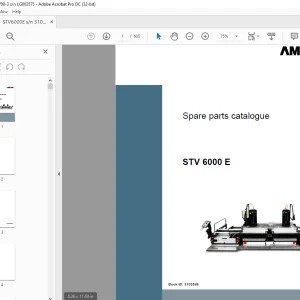 Ammann STV6000E sn 3103548 - AFT700-3 sn LG003575 Parts Manual PDF