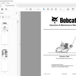 Bobcat FP 12.40 Vibration Plate Operation & Maintenance Manual 7429268 PDF