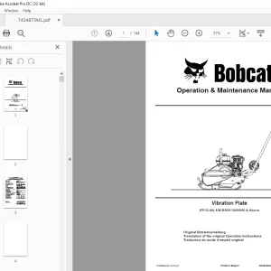 Bobcat FP12.40 Vibration Plate Operation & Maintenance Manual PDF