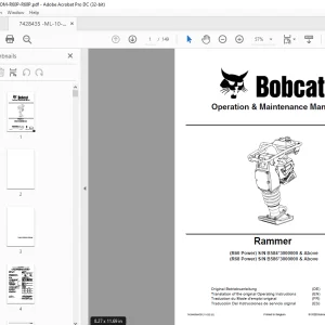 Bobcat R60 Power & R68 Power Rammer Operation & Maintenance Manual PDF