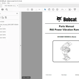 Bobcat R60 Power Vibration Rammer Parts Manual 7431190 PDF