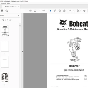 Bobcat R60 & R68 Rammer Operation & Maintenance Manual 7428433 PDF