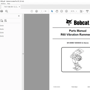 Bobcat R60 Vibration Rammer Parts Manual 7431188 PDF