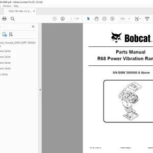 Bobcat R68 Power Vibration Rammer Parts Manual 7431191 PDF