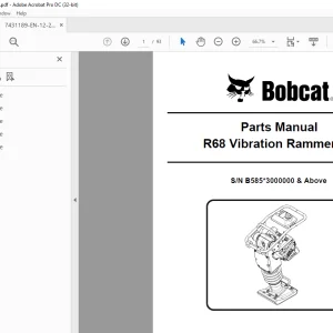 Bobcat R68 Vibration Rammer Parts Manual 7431189 - PDF DOWNLOAD