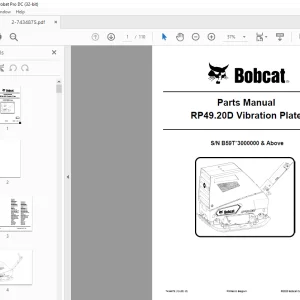 Bobcat RP49.20D Vibration Plate Parts Manual 7434875 PDF