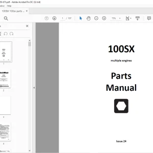 Ditch Witch 100SX Plow Multiple Engines Parts Manual 050-673 PDF
