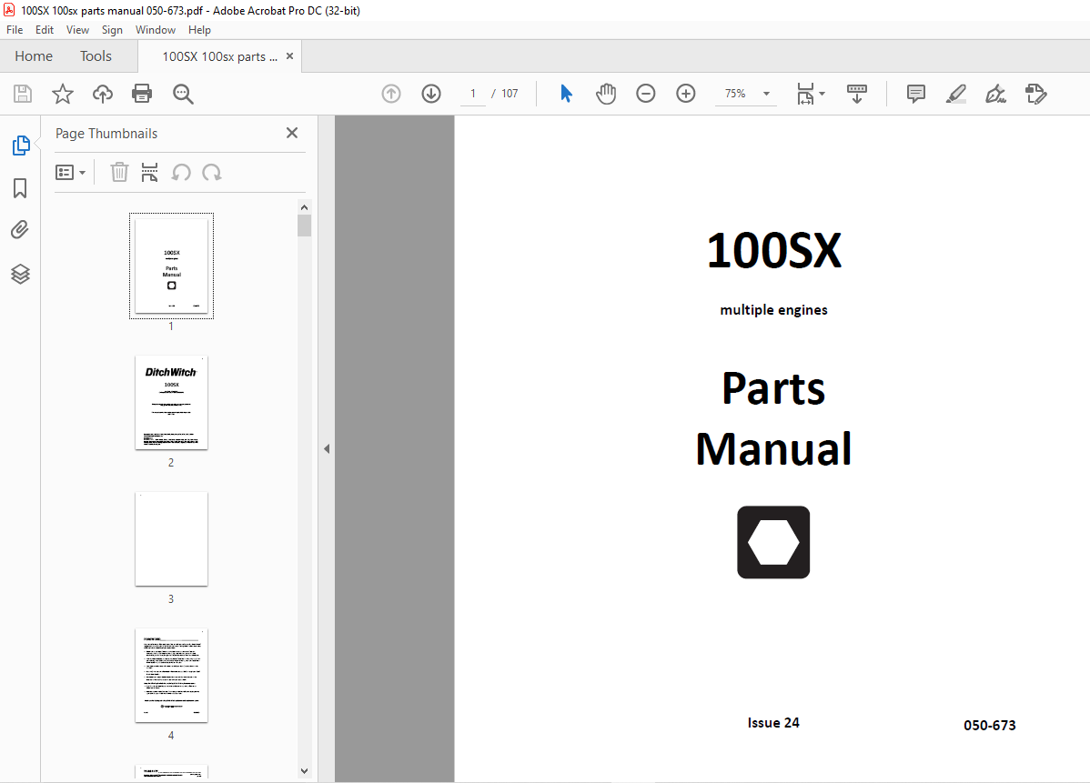 Ditch Witch Sx Plow Multiple Engines Parts Manual Pdf