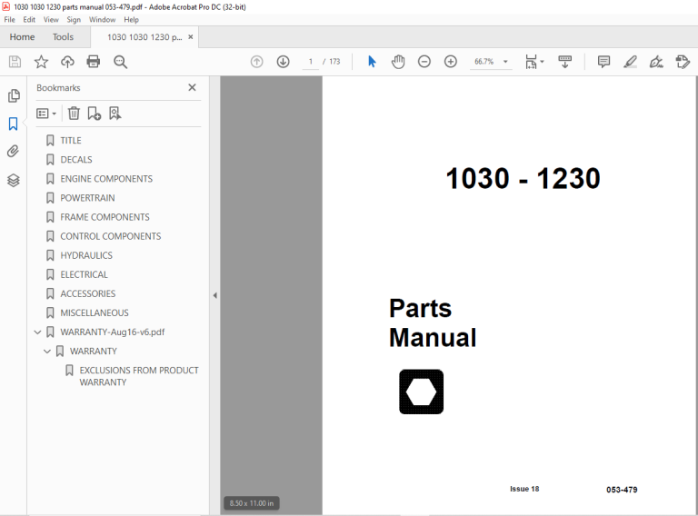 Ditch Witch 1030 1230 Parts Manual 053 479 Pdf Heydownloads Manual Downloads