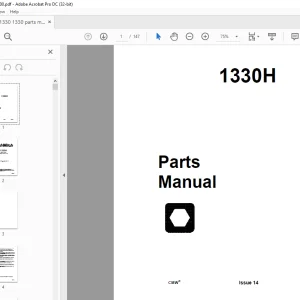 Ditch Witch 1330H Trencher Parts Manual 053-100 - PDF DOWNLOAD