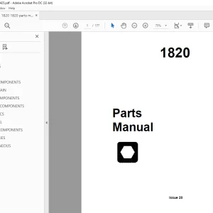 Ditch Witch 1820 Trencher Parts Manual 053-425 - PDF DOWNLOAD