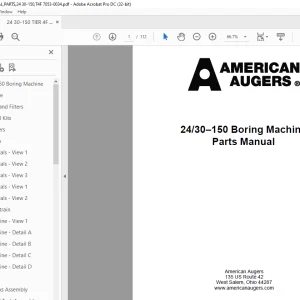 Ditch Witch 24/30-150 Boring Machine Parts Manual 7053-0034 PDF
