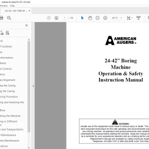 Ditch Witch 24-42” Boring Machine Operation Manual PDF