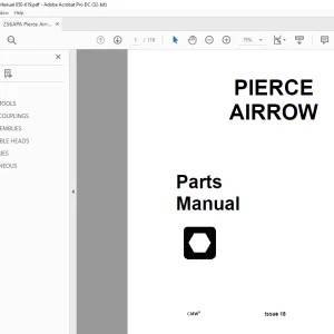 Ditch Witch 256APA Pierce Airrow Parts Manual 050-619 PDF