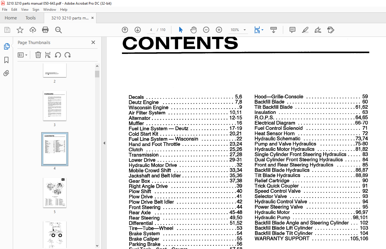 Ditch Witch 3210 Parts Manual 050-643 PDF - HeyDownloads - Manual Downloads