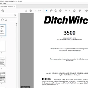 Ditch Witch 3500 Parts Manual 050-693 PDF