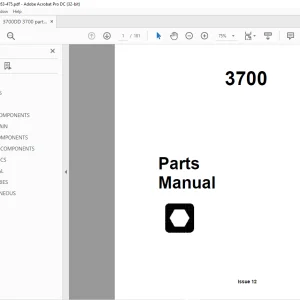 Ditch Witch 3700 Parts Manual 053-475 PDF