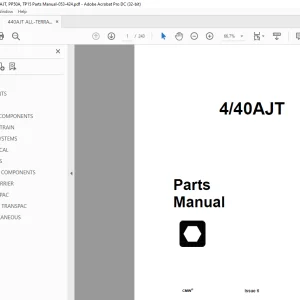 Ditch Witch 4/40AJT All-Terrain Parts Manual 053-424  PDF