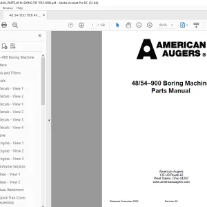 Ditch Witch 48/54-900 Boring Machine Parts Manual 7053-0096 PDF