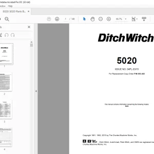 Ditch Witch 5020 Parts Manual 053-402 PDF