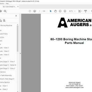 Ditch Witch 60–1200 Boring Machine Stage V Parts Manual 7053-0100 PDF