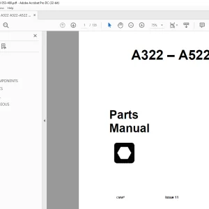 Ditch Witch A322 – A522 Backhoe Parts Manual 053-489 PDF