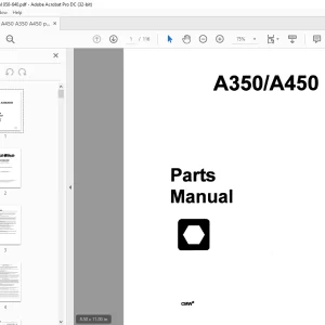 Ditch Witch A350 & A450 Combo Attachment Parts Manual 050-640 PDF