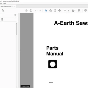 Ditch Witch A645/A647 AR45/AR46 AR47/AR48 Earth Saw Parts Manual PDF