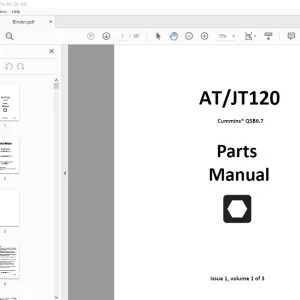 Ditch Witch AJ120 / JT120 Cummins® QSB6.7 Parts Manual 053-10007 PDF