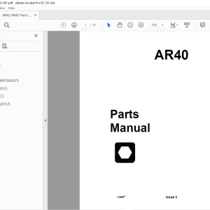 Ditch Witch AR40 Parts Manual 053-461 - PDF DOWNLOAD