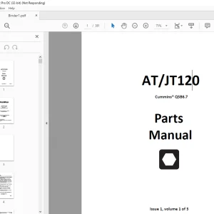 Ditch Witch AT120 / JT120 Cummins® QSB6.7 Parts Manual 053-10007 PDF
