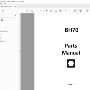 Ditch Witch BH70 Parts Manual 053-3275 - PDF DOWNLOAD