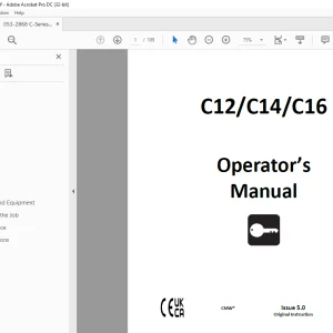 Ditch Witch C Series C12 / C14 / C16 Operator's Manual 053-2868 PDF